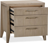Sumire Ginger Three Drawer Ash Wood Nightstand by Modus Furniture at Eve Furniture