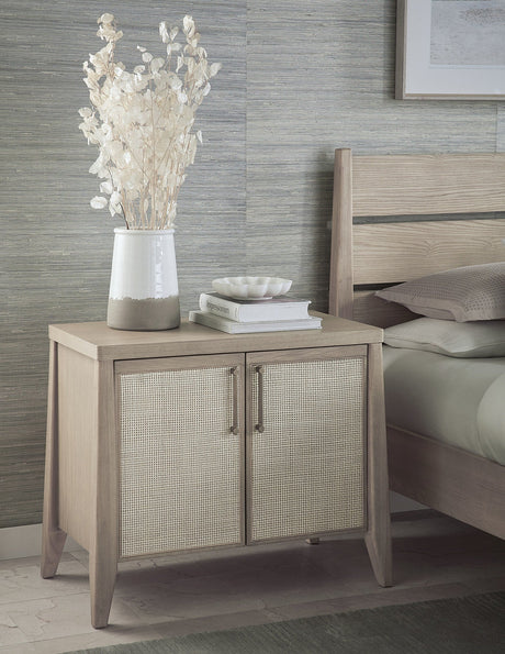 Sumire Ginger/Natural Cane Two Door Ash Wood Bachelor Chest by Modus Furniture at Eve Furniture