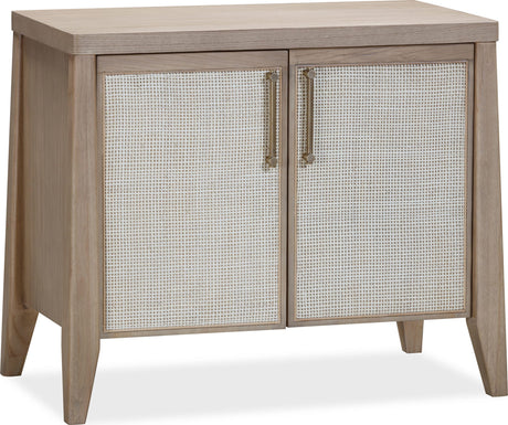 Sumire Ginger/Natural Cane Two Door Ash Wood Bachelor Chest by Modus Furniture at Eve Furniture