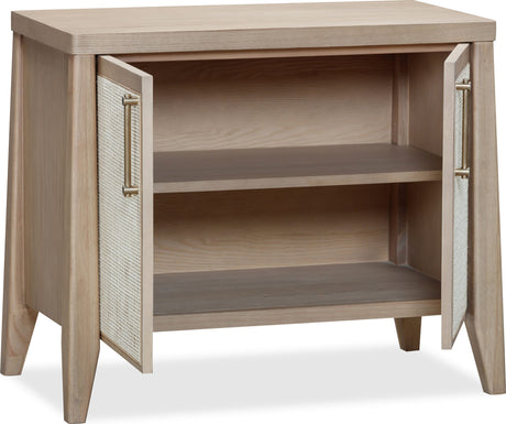 Sumire Ginger/Natural Cane Two Door Ash Wood Bachelor Chest by Modus Furniture at Eve Furniture