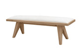 Sumire Upholstered Bench in Ginger and Natural Linen by Modus Furniture at Eve Furniture