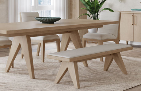 Sumire Upholstered Bench in Ginger and Natural Linen by Modus Furniture at Eve Furniture
