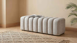 Summer Beige Chenille Upholstered Channel Accent Bench by Coaster at Eve Furniture