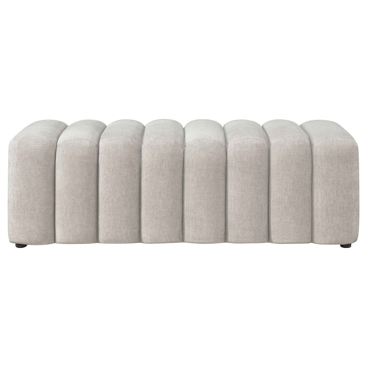 Summer Beige Chenille Upholstered Channel Accent Bench by Coaster at Eve Furniture
