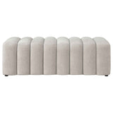 Summer Beige Chenille Upholstered Channel Accent Bench by Coaster at Eve Furniture