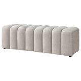 Summer Beige Chenille Upholstered Channel Accent Bench by Coaster at Eve Furniture