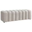 Summer Beige Chenille Upholstered Channel Accent Bench by Coaster at Eve Furniture