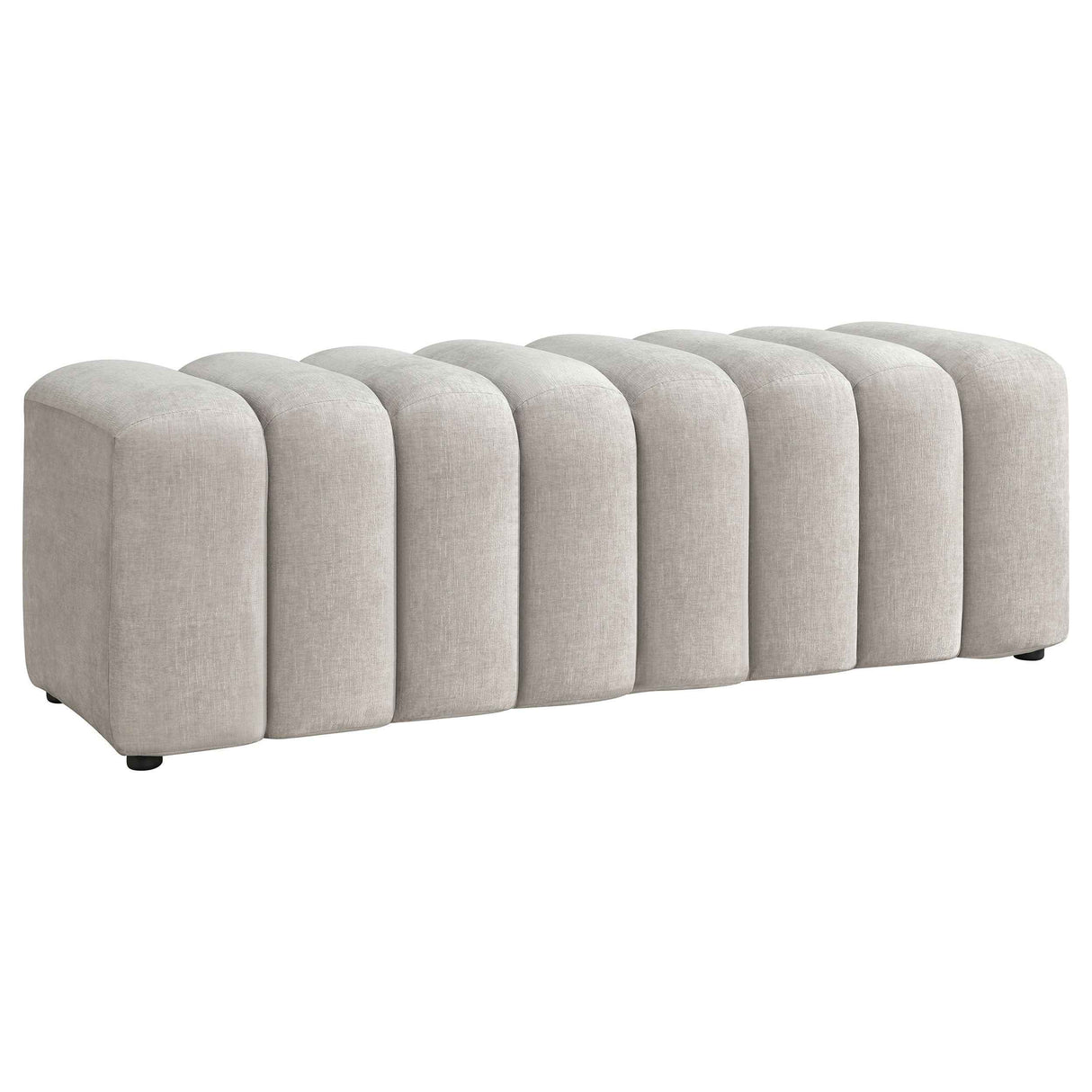Summer Beige Chenille Upholstered Channel Accent Bench by Coaster at Eve Furniture