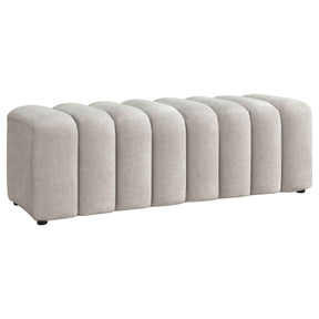 Summer Beige Chenille Upholstered Channel Accent Bench by Coaster at Eve Furniture