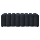 Summer Black Chenille Upholstered Channel Accent Bench by Coaster at Eve Furniture