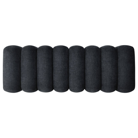 Summer Black Chenille Upholstered Channel Accent Bench by Coaster at Eve Furniture