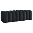 Summer Black Chenille Upholstered Channel Accent Bench by Coaster at Eve Furniture