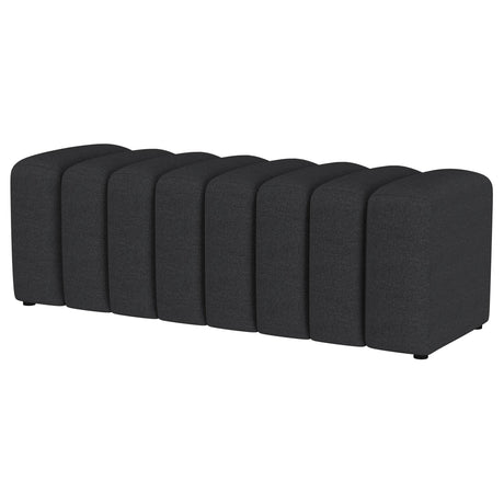 Summer Charcoal Upholstered Channel Tufted Accent Bench by Coaster at Eve Furniture