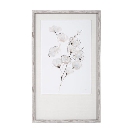 Summer Cotton III by Chris Paschke a Hand Embellished Textured Framed Art Print Matted under Glass by Mercana at Eve Furniture