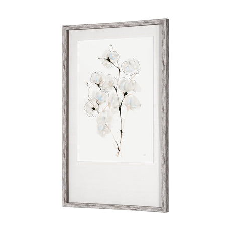 Summer Cotton IV by Chris Paschke a Hand Embellished Textured Framed Art Print Matted under Glass by Mercana at Eve Furniture