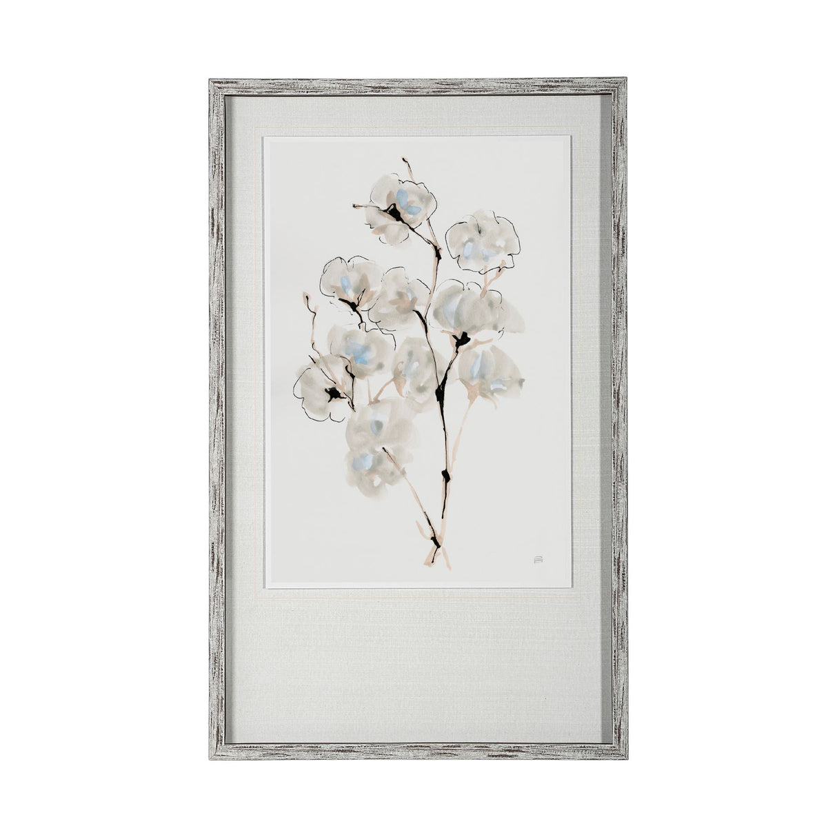 Summer Cotton IV by Chris Paschke a Hand Embellished Textured Framed Art Print Matted under Glass by Mercana at Eve Furniture