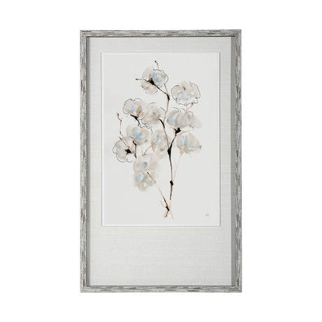 Summer Cotton IV by Chris Paschke a Hand Embellished Textured Framed Art Print Matted under Glass by Mercana at Eve Furniture