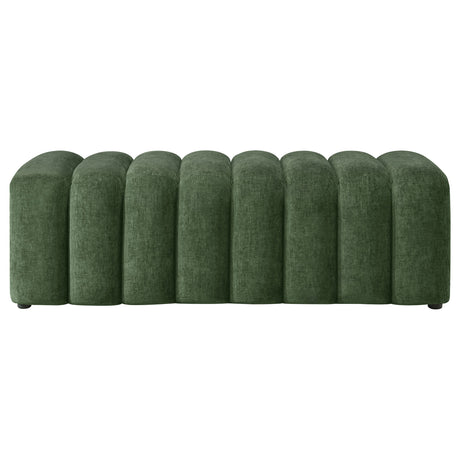Summer Green Chenille Upholstered Channel Accent Bench by Coaster at Eve Furniture