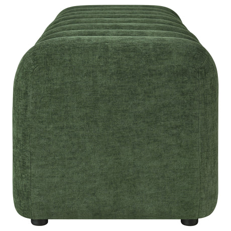 Summer Green Chenille Upholstered Channel Accent Bench by Coaster at Eve Furniture