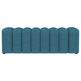 Summer Peacock Blue Upholstered Channel Tufted Accent Bench by Coaster at Eve Furniture