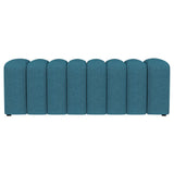 Summer Peacock Blue Upholstered Channel Tufted Accent Bench by Coaster at Eve Furniture