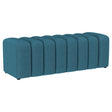 Summer Peacock Blue Upholstered Channel Tufted Accent Bench by Coaster at Eve Furniture