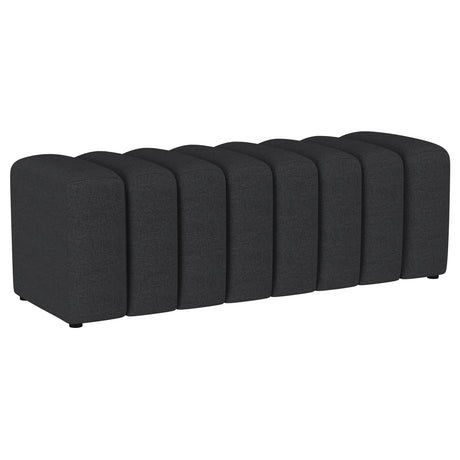 Summer Charcoal Upholstered Channel Tufted Accent Bench