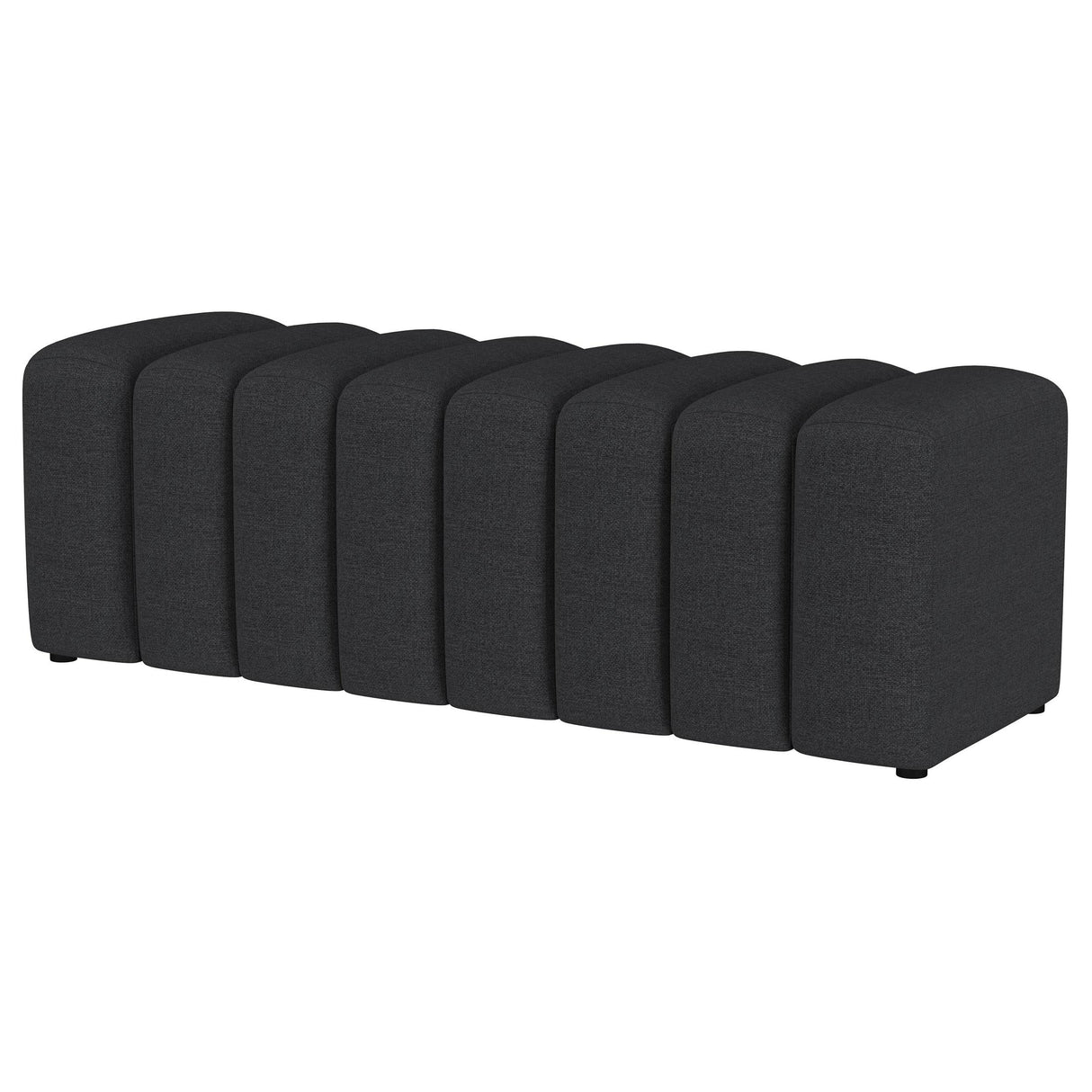 Summer Charcoal Upholstered Channel Tufted Accent Bench