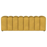 Summer Mustard Yellow Upholstered Channel Tufted Accent Bench