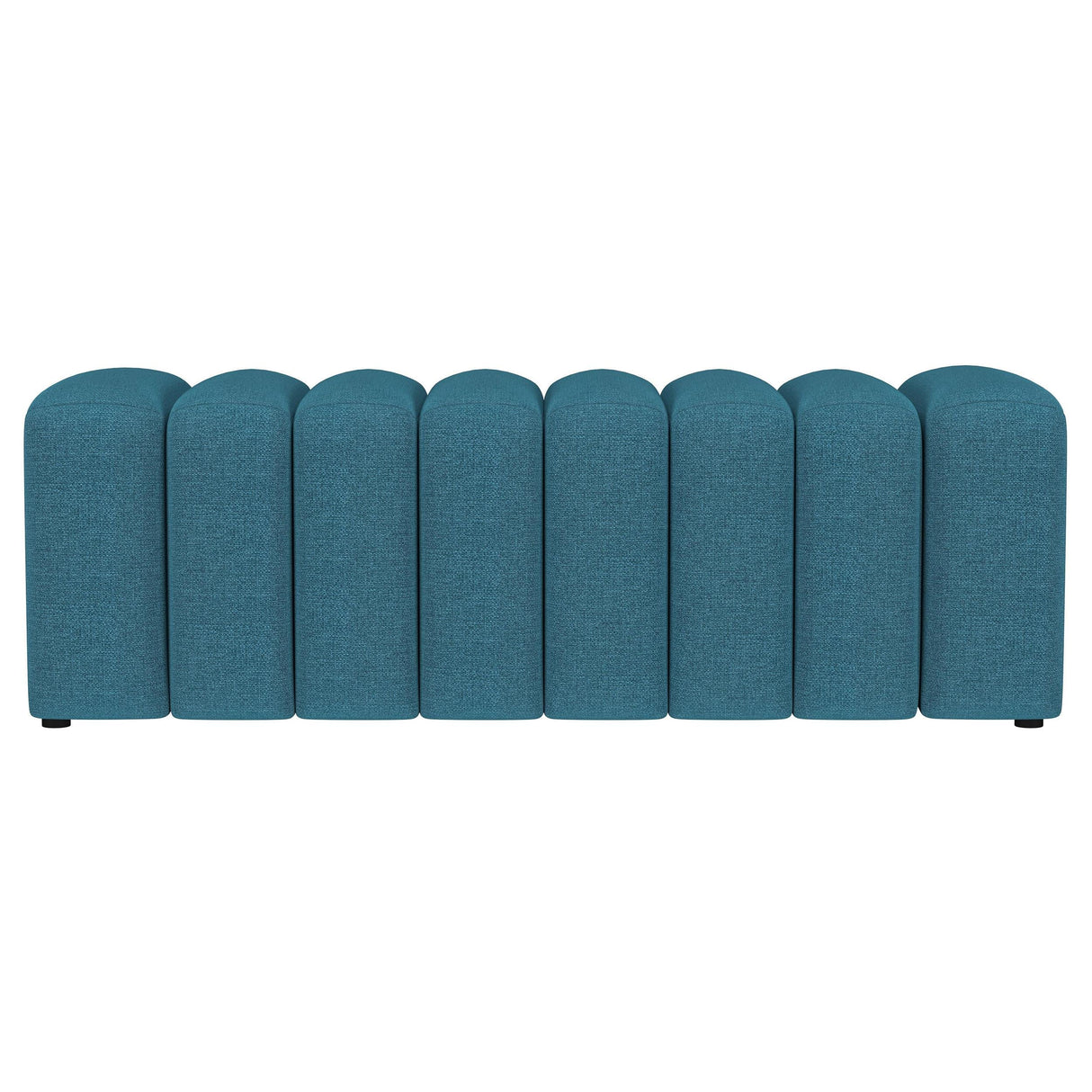 Summer Peacock Blue Upholstered Channel Tufted Accent Bench