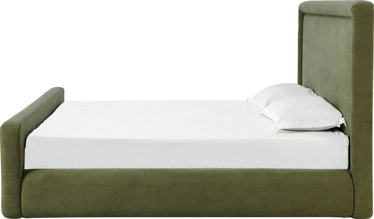 Summit Moss Upholstered Queen Bed by Modus Furniture at Eve Furniture