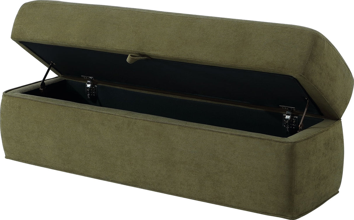 Summit Moss Upholstered Storage Bench by Modus Furniture at Eve Furniture