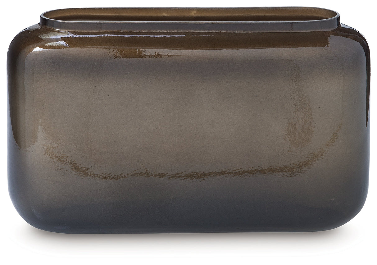 Sumner Gray/Gold Finish Vase by Ashley at Eve Furniture
