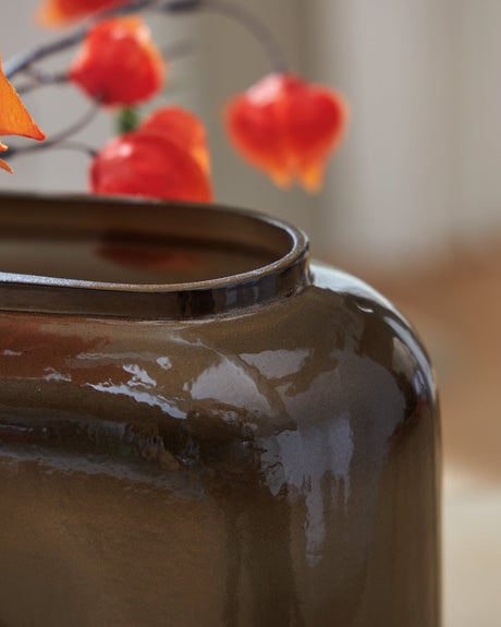 Sumner Gray/Gold Finish Vase by Ashley at Eve Furniture
