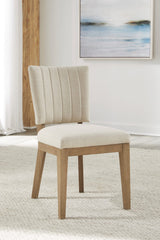 Sumner Natural Channel Back Upholstered Dining Chair (Set of 2)