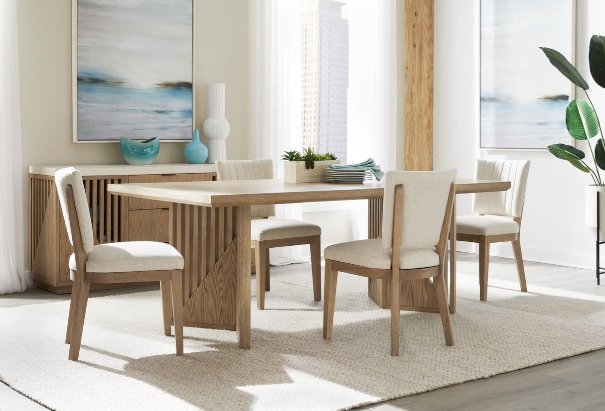Sumner Natural Channel Back Upholstered Dining Chair (Set of 2)