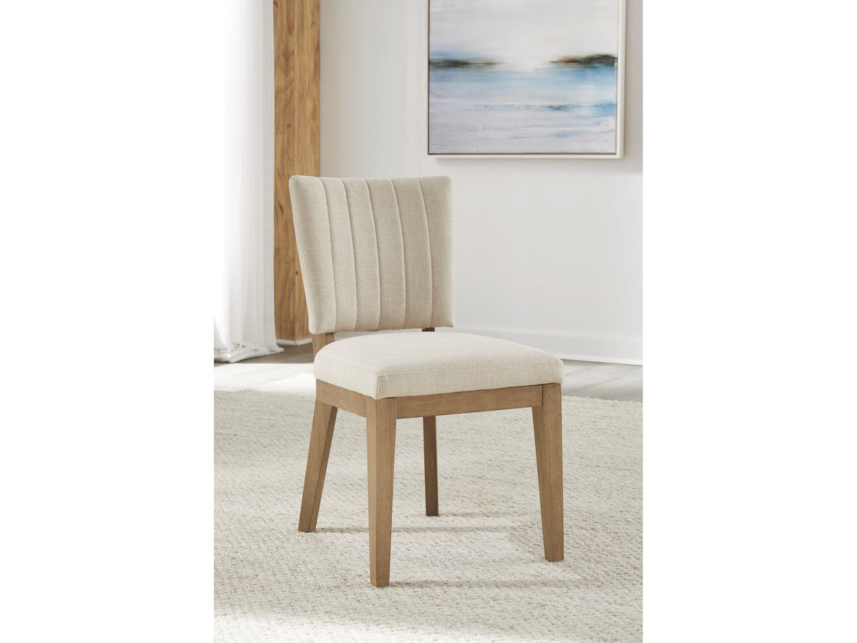 Sumner Natural Channel Back Upholstered Dining Chair (Set of 2)