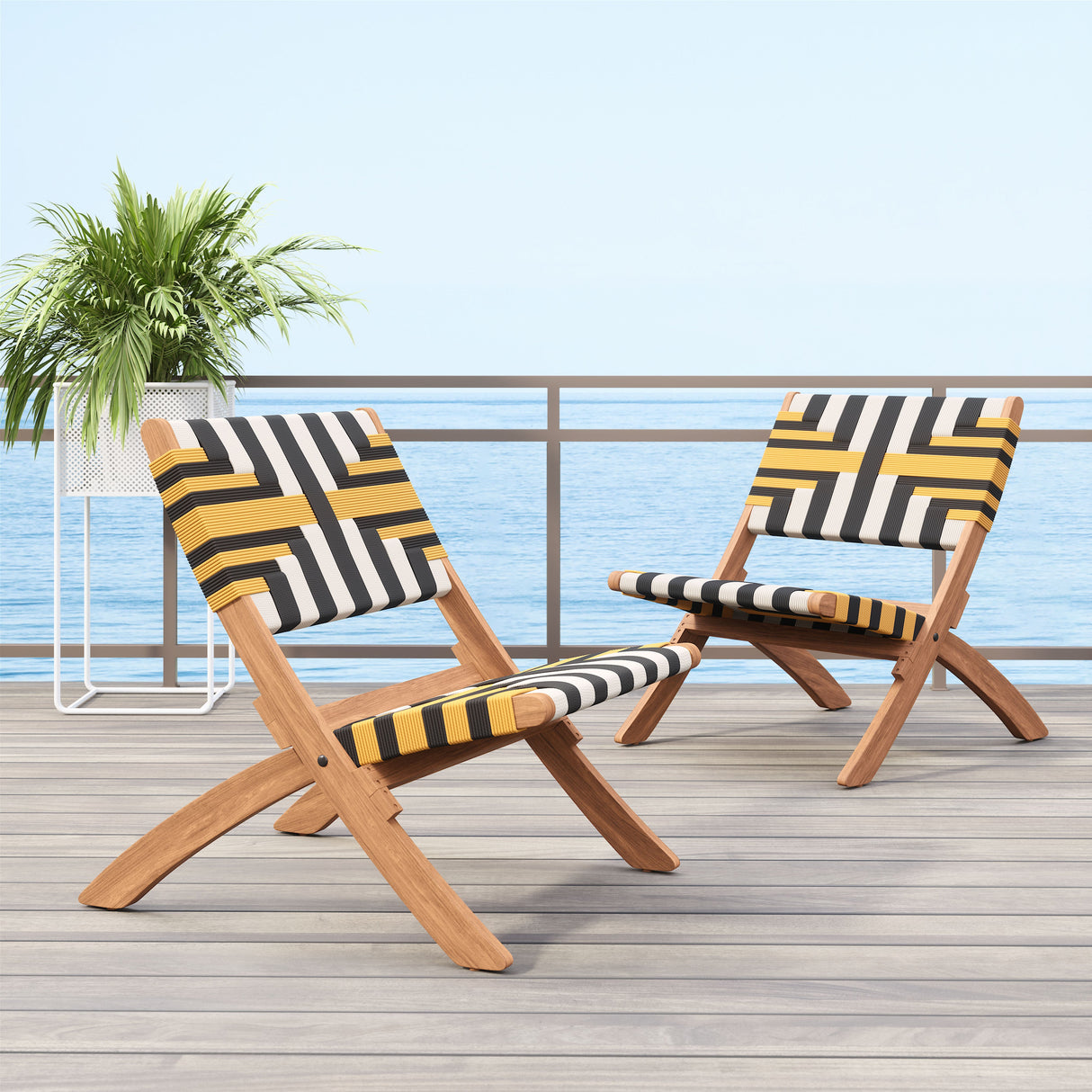 Sunbeam Multicolor Outdoor Lounge Chair by Zuomod at Eve Furniture