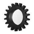 Sundance Cog Round Black Wood Frame Mirror by Mercana at Eve Furniture