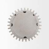 Sundance Cog Round Grey Wood Frame Mirror by Mercana at Eve Furniture