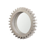 Sundance Cog Round Grey Wood Frame Mirror by Mercana at Eve Furniture