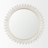 Sundance Cog Round Whitewashed Wood Frame Mirror by Mercana at Eve Furniture
