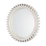 Sundance Cog Round Whitewashed Wood Frame Mirror by Mercana at Eve Furniture