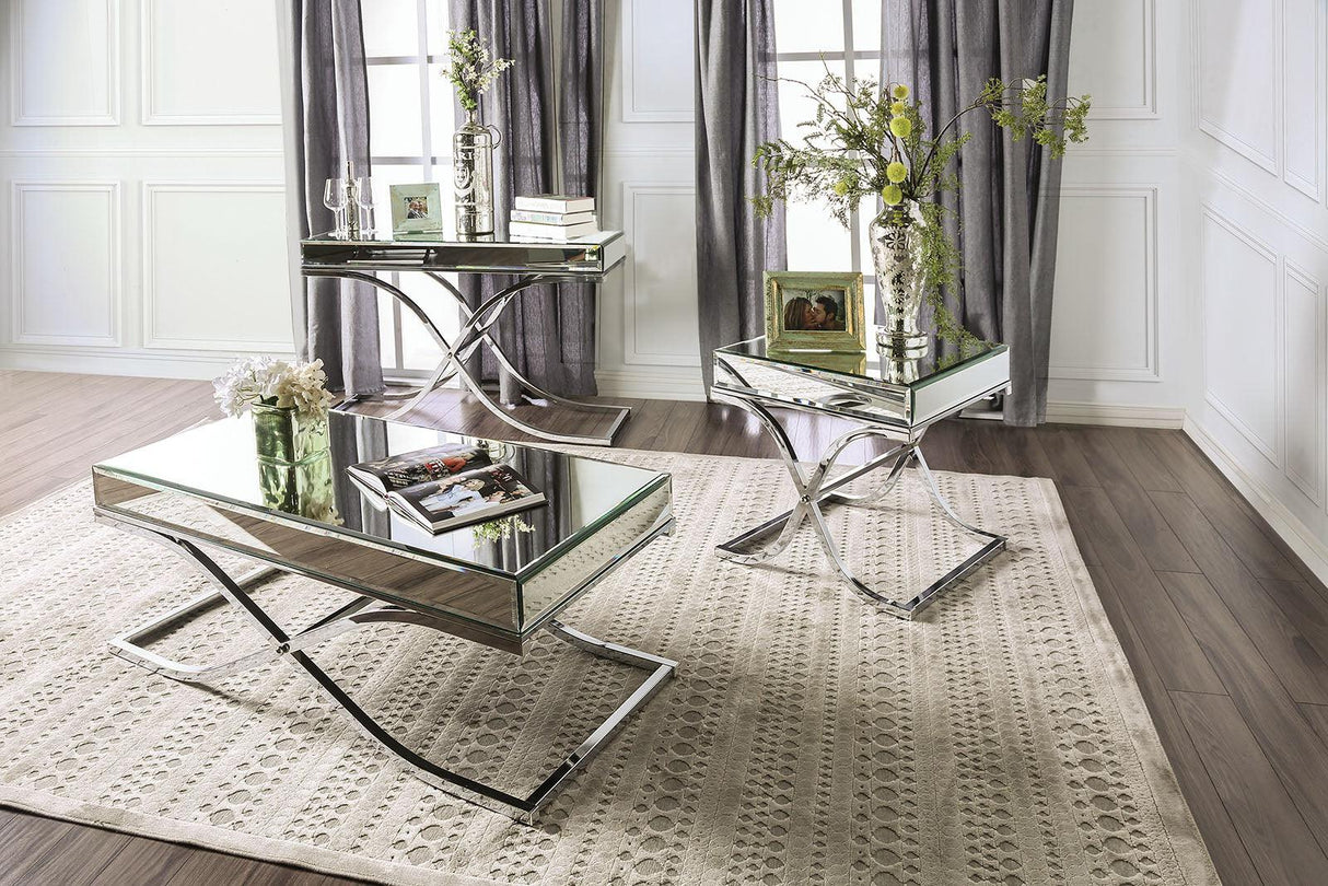 Sundance Chrome Coffee Table by Furniture of America at Eve Furniture