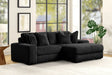 Sunday Black 2-Piece Right Arm Facing (RAF) Sectional by Happy Homes at Eve Furniture