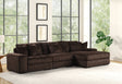 Sunday Chocolate 3-Piece Right Arm Facing (RAF) Sectional by Happy Homes at Eve Furniture