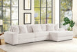 Sunday Corduroy Beige 3-Piece RAF Sectional by Happy Homes at Eve Furniture