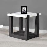 Sundbry White/Black End Table