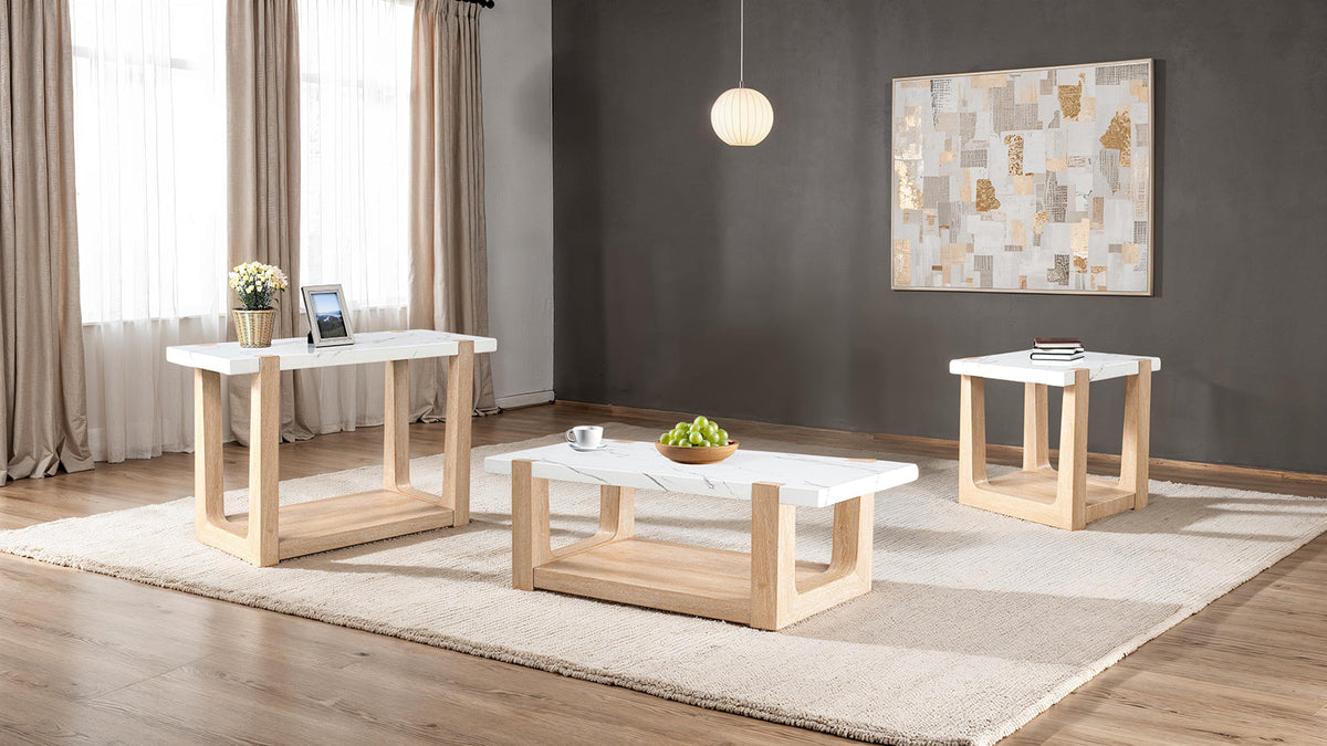 Sundbry White/Natural Sofa Table by Furniture of America at Eve Furniture