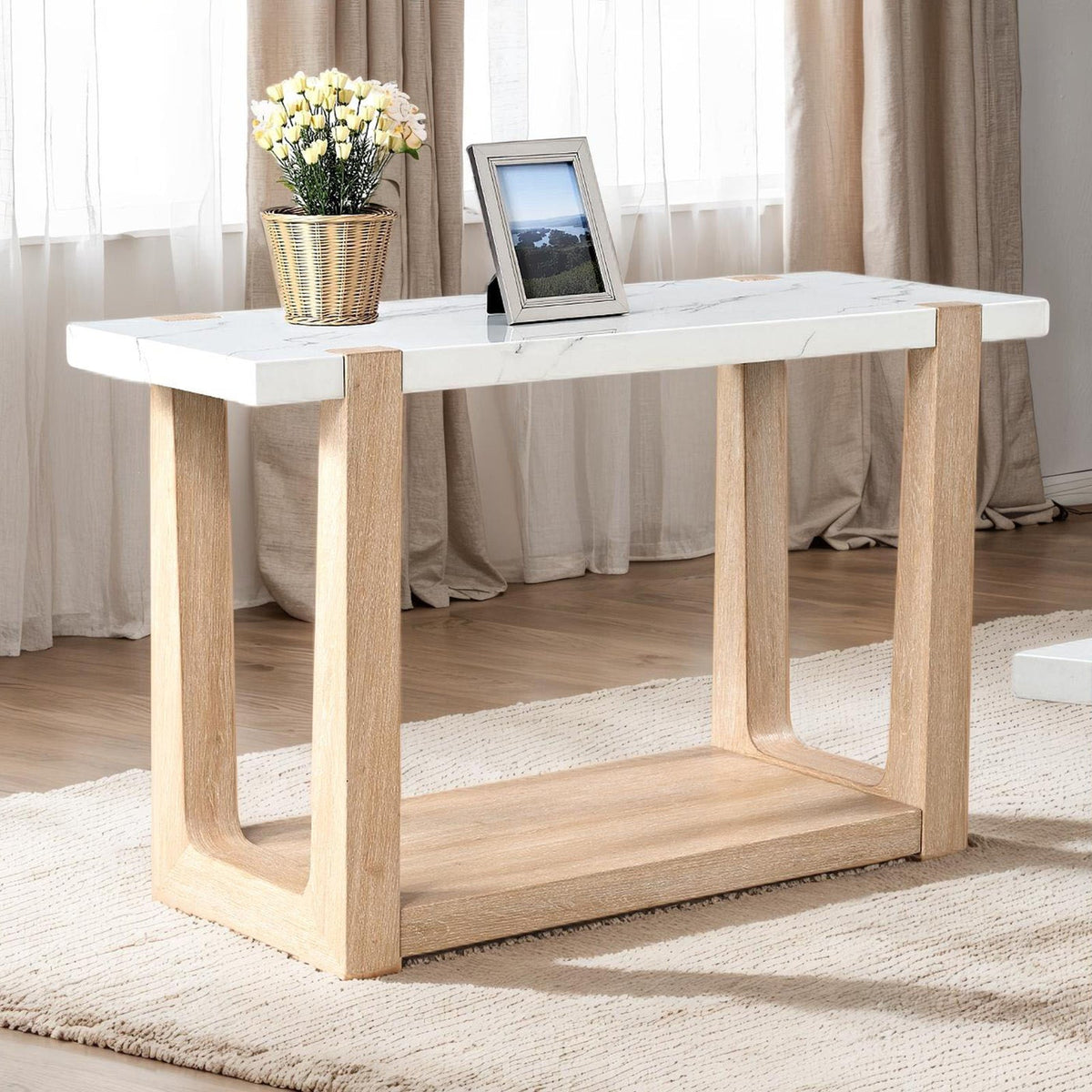 Sundbry White/Natural Sofa Table by Furniture of America at Eve Furniture